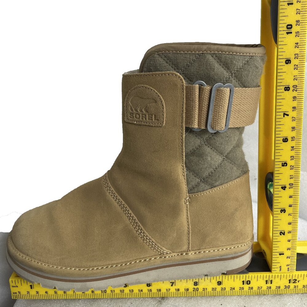 Sorel Campus Beige Tan Suede Leather Insulated Winter Boots NL2068-373 Women's 9 - Picture 11 of 14